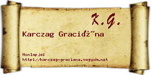 Karczag Graciána névjegykártya